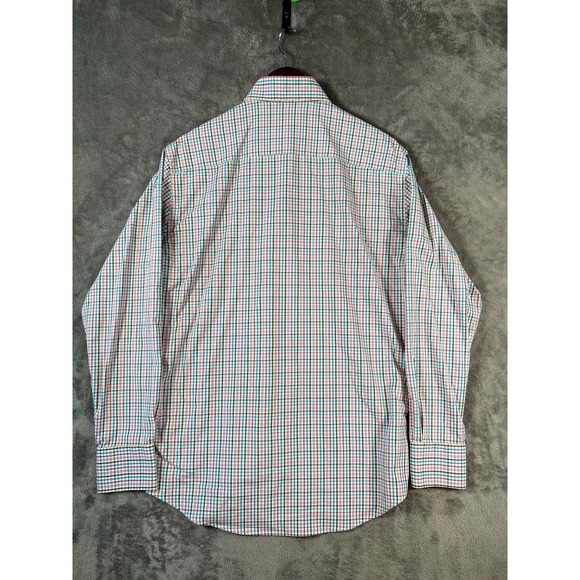 Peter Millar Shirt Mens Medium Blue Pink Plaid Summer Comfort Performance Golf - Picture 2 of 9